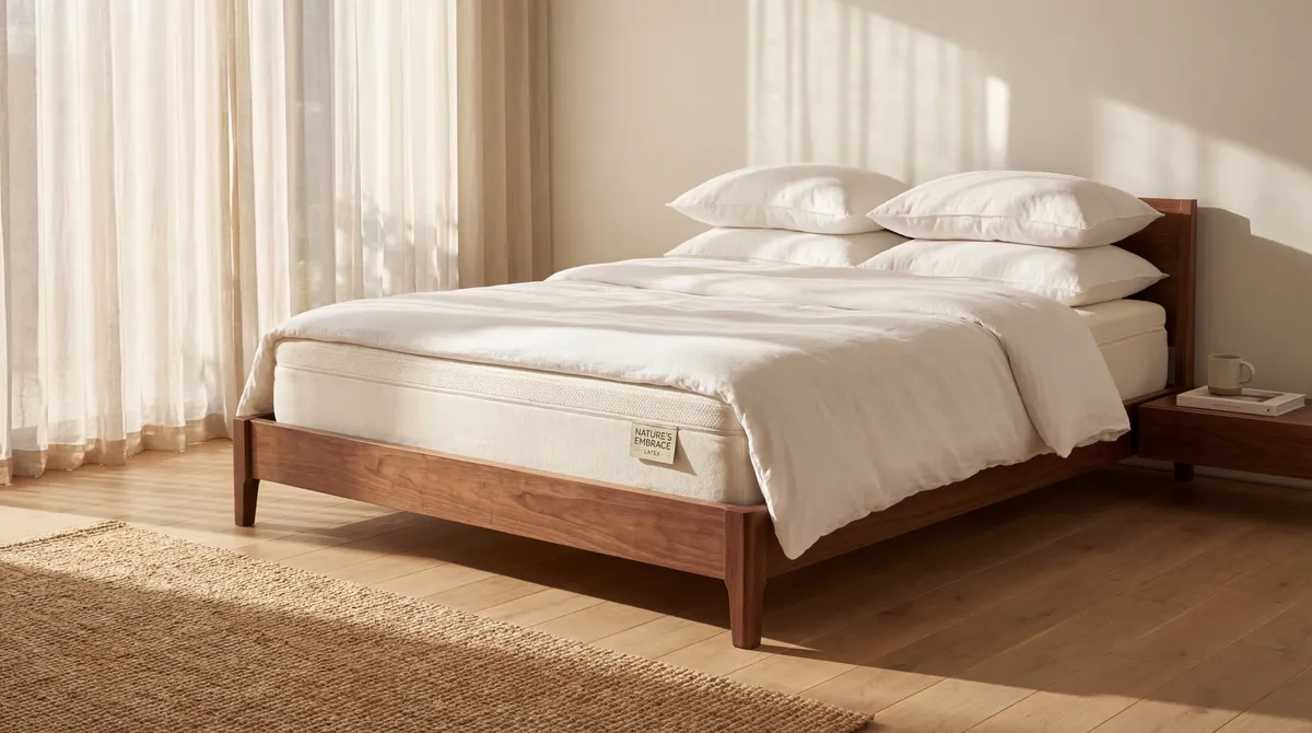 Bedroom setup with premium latex mattress